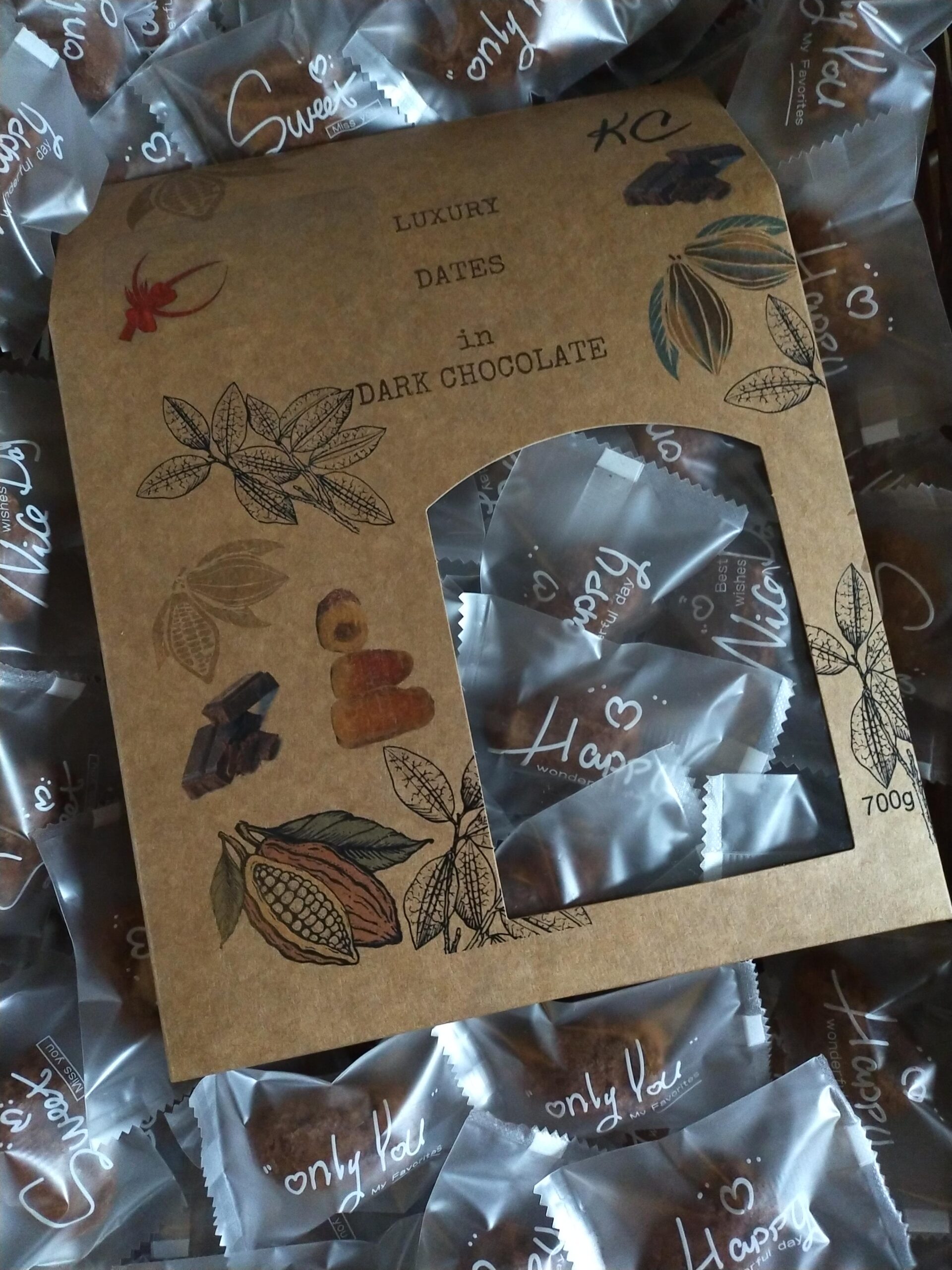 Dates in dark chocolate luxury gift delicious treat 700g Packed individually - Image 3